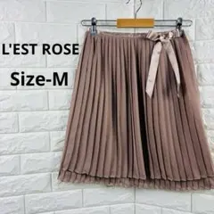 L'EST ROSE レストローズ 裏地付き ひざ丈スカート ピンクブラウンM