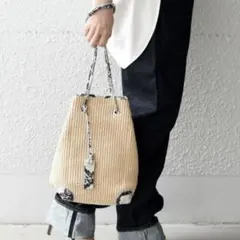 【極美品】MARCO MASPAGLIA パイピングバッグ　巾着バッグ