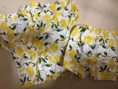 【美品】 レモン柄　甚平　80