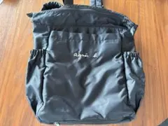 agnès b. ブラック マザーズバッグ　トートバッグ