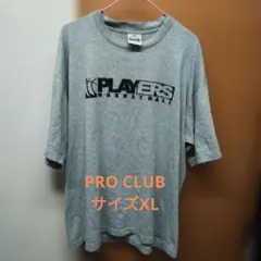PRO CLUB へヴィウエイト Tシャツ XL グレー 胸にPLAYERSロゴ