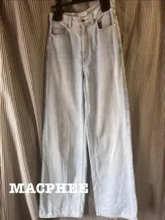 MACPHEE ワイドデニムパンツ　ライトブルー