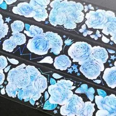 海外マスキングテープ　切り売り　PET コラージュ　薔薇　花　ボタニカル　紫 海外マスキングテープ 切り売り PET コラージュ 薔薇 花 ボタニカル 紫