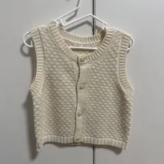 クリーム色のニットベスト 50~70