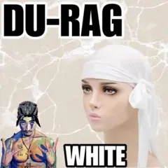 DU-RAG ドゥーラグ　ホワイト　ヒップホップ 男女兼用　バンダナのサムネイル