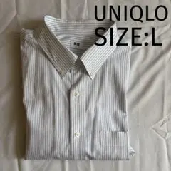UNIQLO メンズボタンダウンシャツ　ストライプ　長袖　Lサイズ