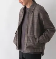 グレンチェック柄ブルゾン