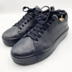 【美品　イタリア製】JILSANDER　プラットフォームレザースニーカー　濃紺色のサムネイル