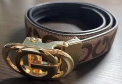 GUCCI GGロゴバックル ベルト ブラウン