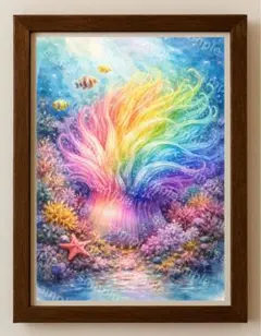 【水彩画アート】彩潮のゆりかご 2L版写真用紙