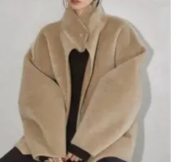 todayful standcollar boa jacket ベージュ　36