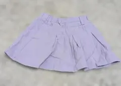 キュロットスカート 130cm パープル プリーツ