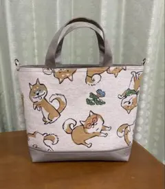 柴犬イラストのキャンバストートバッグ