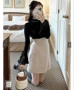 GRL レーススリーブリボンリブニットトップス[k9330f]