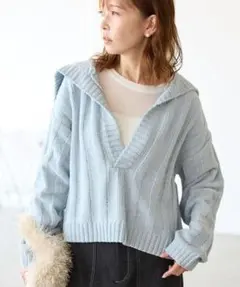 ROPÉ PICNIC リブ編み Vネックセーター 38