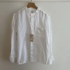 無印良品　フレンチリネン スタンドカラーシャツ XL 白