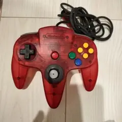 ニンテンドー64 コントローラー　クリアレッド
