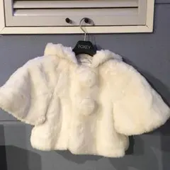 白ファーポンチョコート ♡ 女の子 90cm 日本製