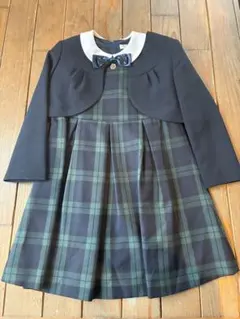 ジャケット付きチェック柄ドレス