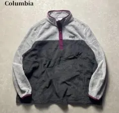 や*ん様 ColumbiaフリーススナップTマルチカラープルオーバーブラックグレ
