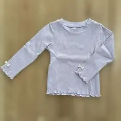 après les cours 薄紫色リブ編みトップス　90