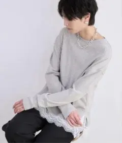 新品　バンヤードストーム　裾レースロンT カットソー　長袖Tシャツ