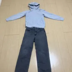 【UNIQLO】スウェットプルパーカーS【GU】ストレートジーンズM
