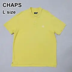 CHAPS クレストロゴ刺繍 ポロシャツ L イエロー