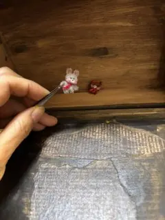 くまさん　うさぎさん2個セット　モールアート　モールベア　ミニチュアハンドメイド