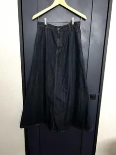 GU ダークデニム フレアロングスカート