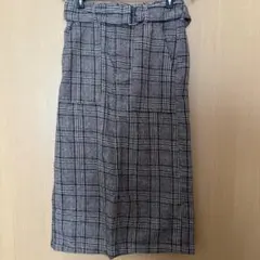 RETRO GIRL チェック柄 ベルト付き タイトスカート