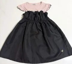 120サイズキッズワンピース　ピンクブラック