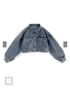 GRL ギャザースリーブショート丈デニムジャケット qu41