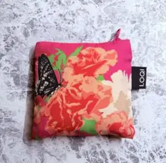 LOQI エコバッグ 折りたたみ 花柄 蝶々