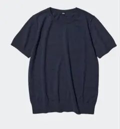 新品　ユニクロ　UVカットクルーネックセーター　ウォッシャブル　ネイビー　XL