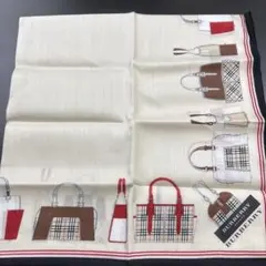 【新品未使用】バーバリーロンドン　ノバチェック　バッグイラスト ハンカチ　134