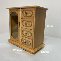 木製 昭和レトロ　オルゴール付ジュエリーボックス