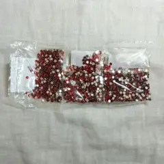 SHEIN ラインストーン 赤 4mm 約1000パーツ 3セット