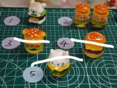 キャラクター ハンバーガーデコレーションパーツセット