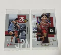秋本美空 バレーボール日本代表 ウエハース レア ノーマル 2点セット 未開封
