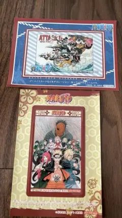 ポイントカード着せ替えステッカー　ONE PIECE NARUTO 2枚セット