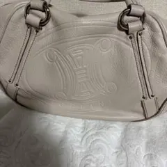 CELINE ハンドバッグ ブラック×ホワイト ツイード レザー 希少 レア 