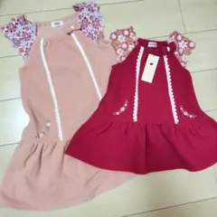 お値下げ♥Souris ♥花柄刺繍ワンピース♥姉妹お揃い♥