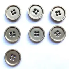 メタルボタン 真鍮 四つ穴 ヴィンテージ シルバー 銀 マット ツヤなし パーツ