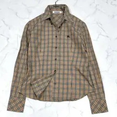 美品✨Burberrysバーバリーブルーレーベル ノバチェックシャツ ホースロゴ