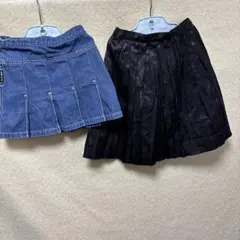 COMME CA ISM デニム・MODEブラックスカート 2点セット100