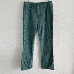 ディアンギルマン ストレートパンツ ストライプ 裾ストレート 緑 緑 8P 棉