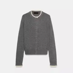 ZARA レーストリムニットカーディガン　グレー