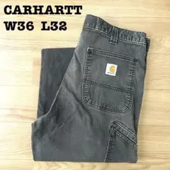 カーハート ワークパンツ W36 L32 チャコールグレー フェード 古着のサムネイル