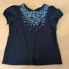120 黒 花柄刺繍 Tシャツのサムネイル